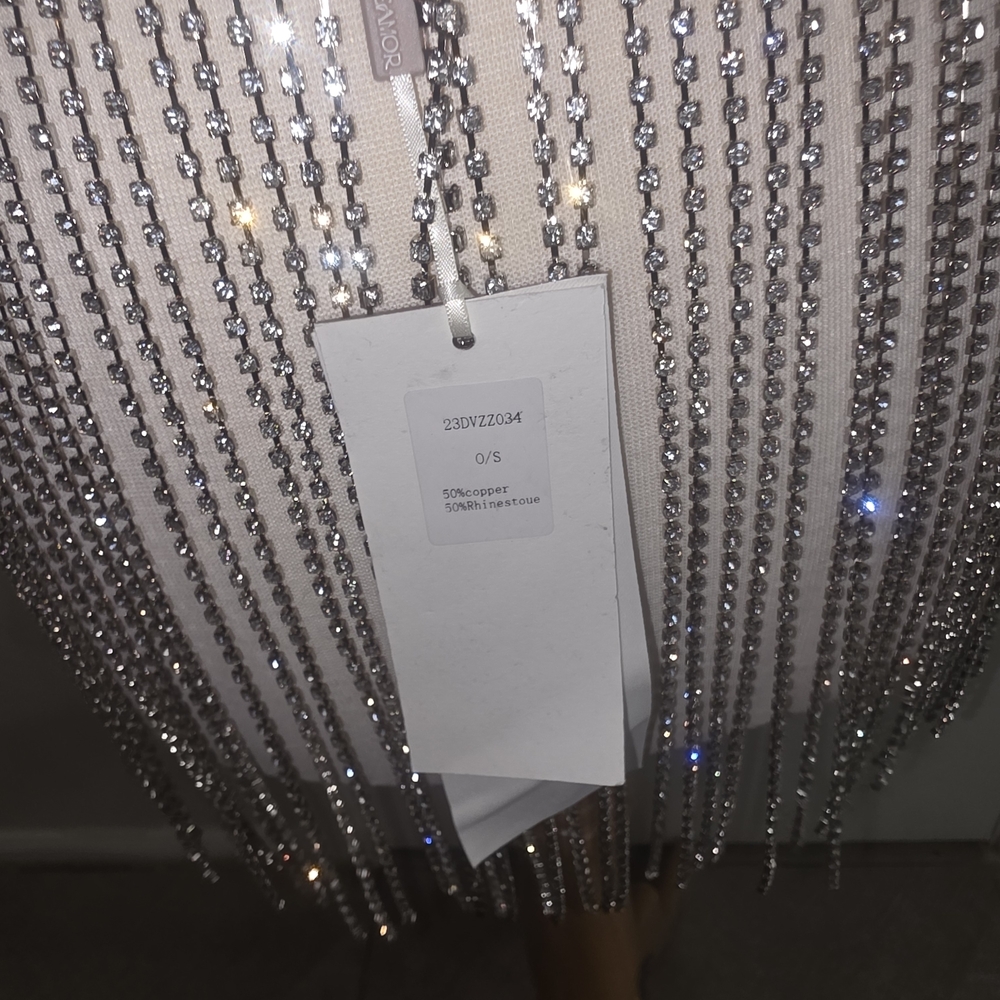 DaVeamor Metallic Silver Rhinestone Mini Skirt - Picture 6 of 7